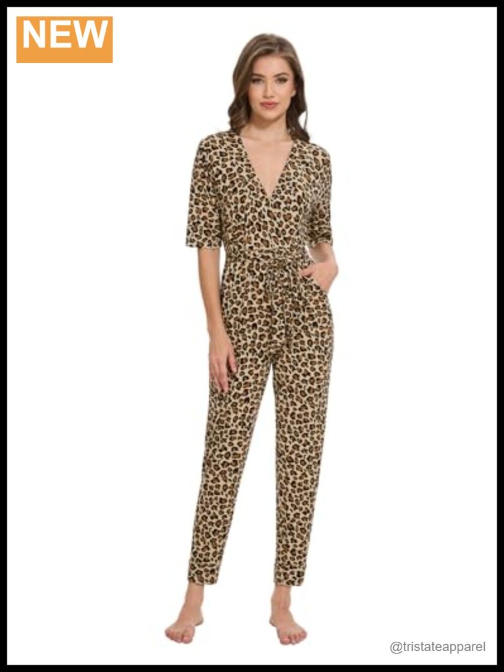 Women's V-Neck Short Sleeve Belted Jumpsuit Rayon Casual One Piece Outfit